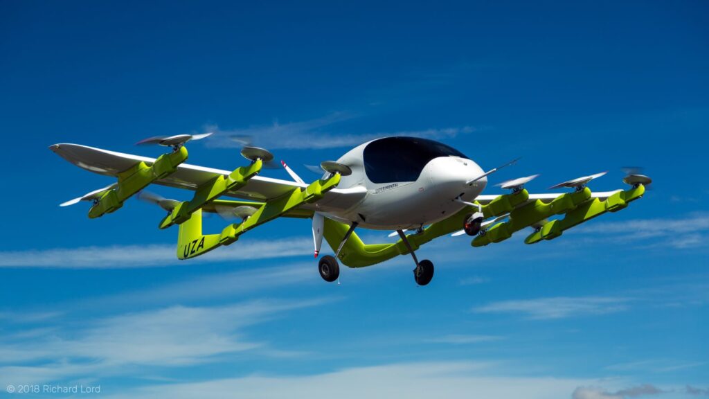 Cora autonmous flying taxi by Kitty Hawk