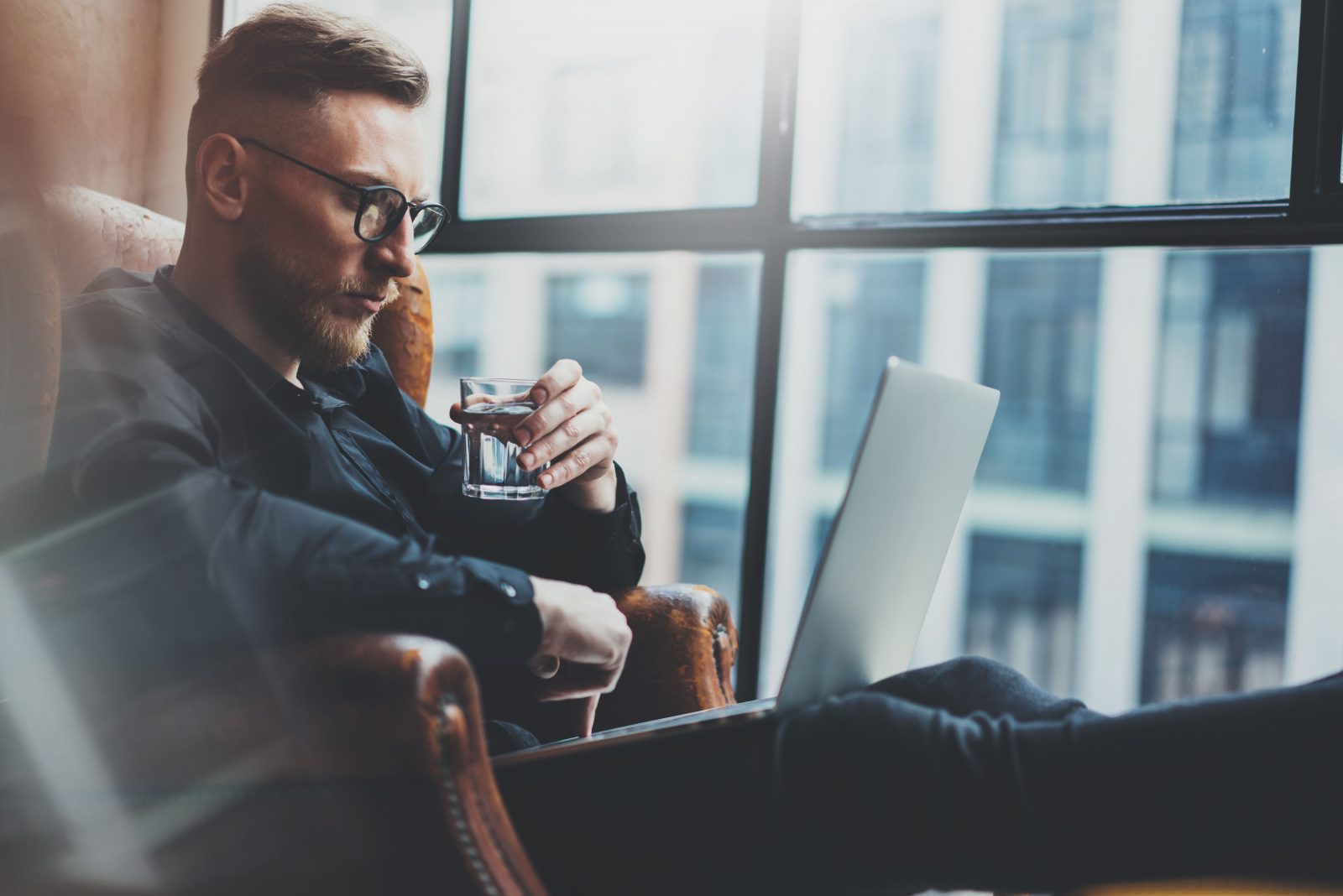 Man working on laptop