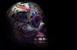 Dark tourism painted skull