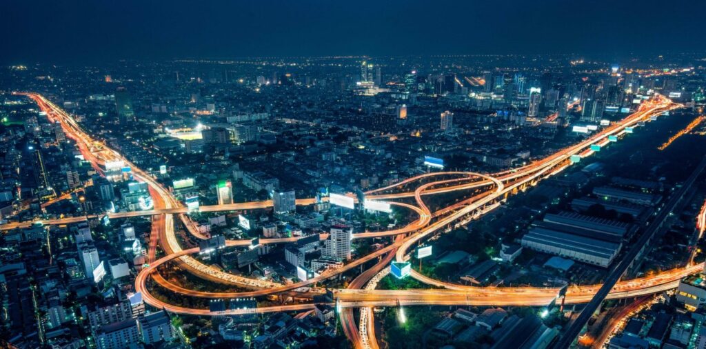 Bangkok traffic at night