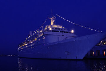 Cruise ship at night