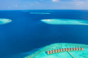 Aerial shot of Maldives