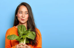 Woman holding plant