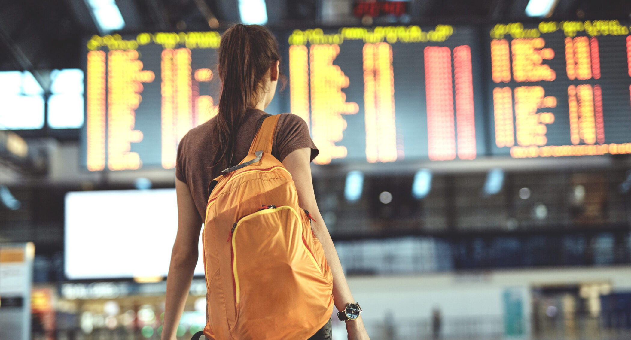 Airport departure board