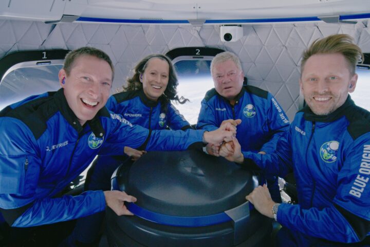 Blue Origin crew and William Shatner