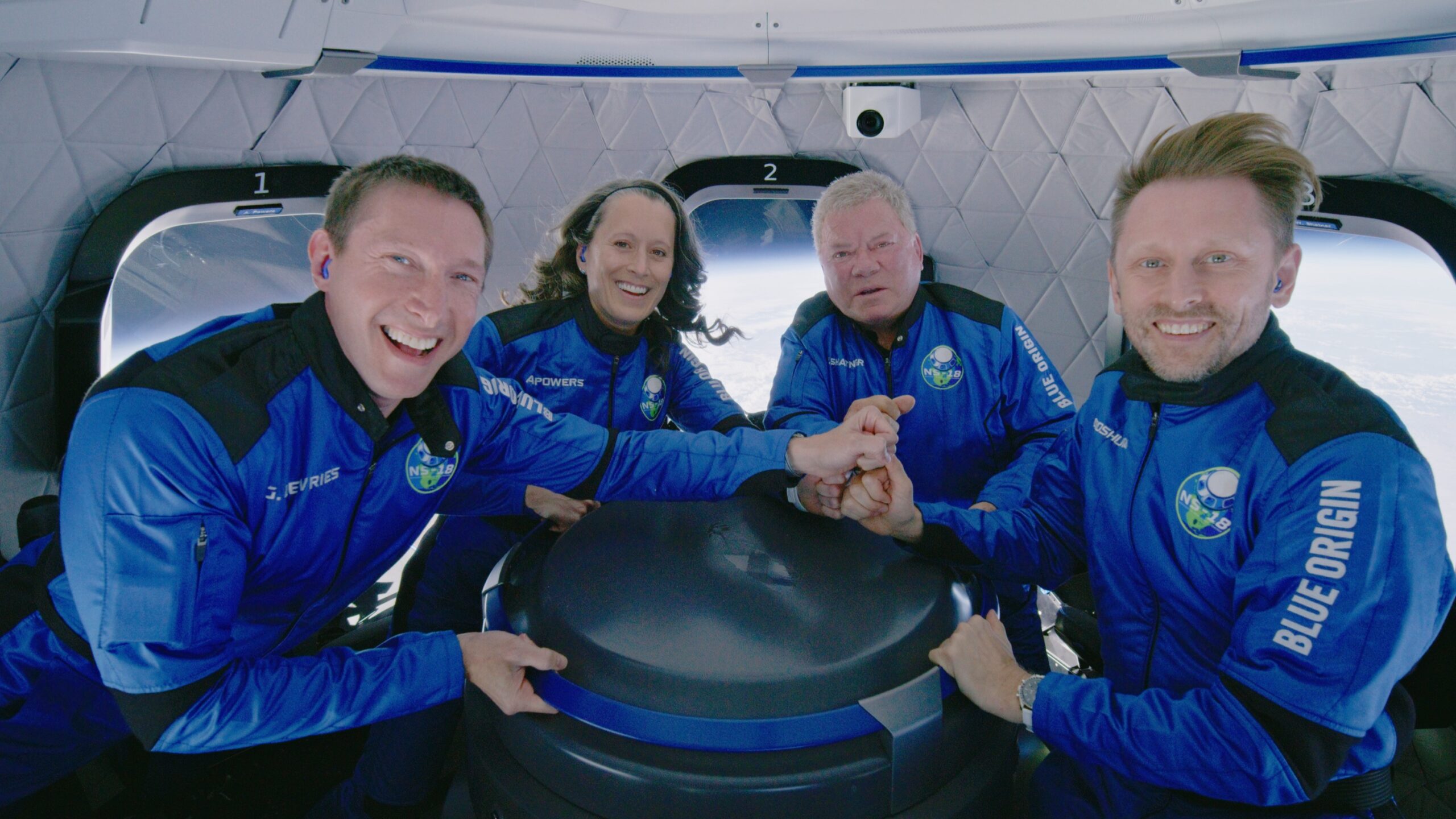 Blue Origin crew and William Shatner