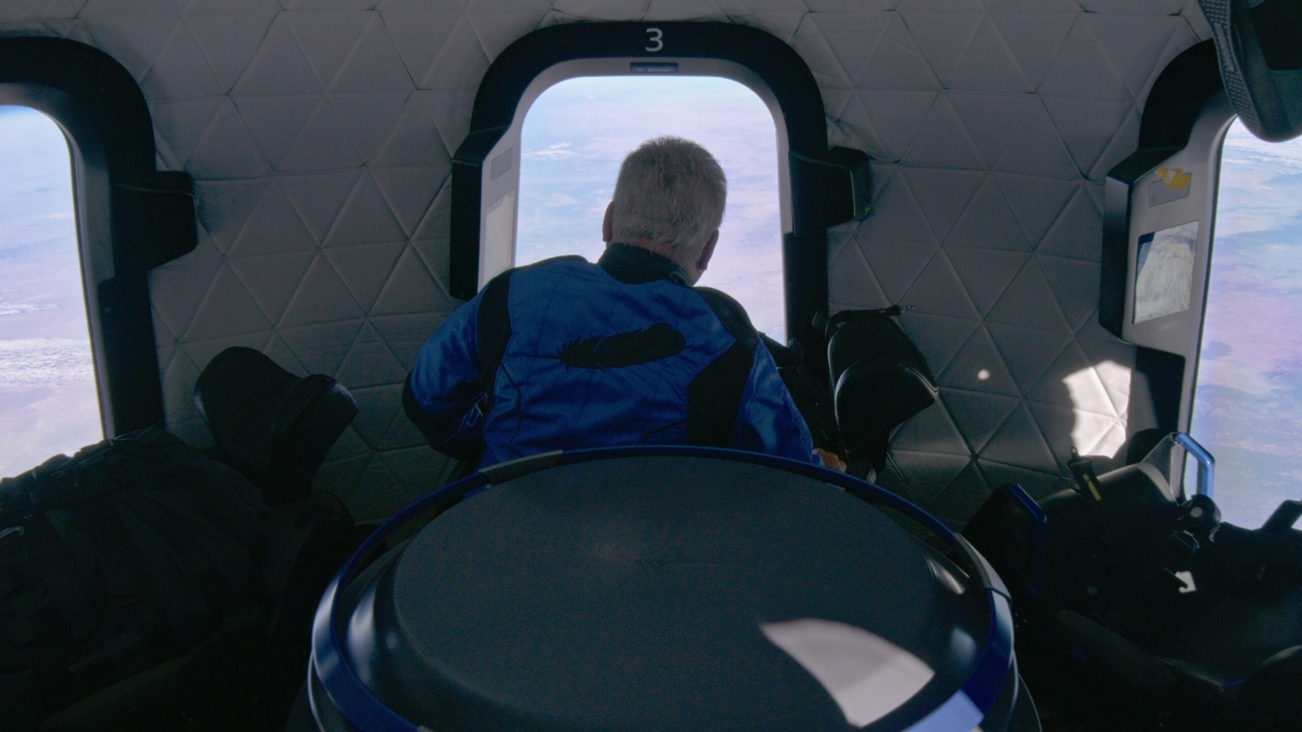 William Shatner on board Blue Origin