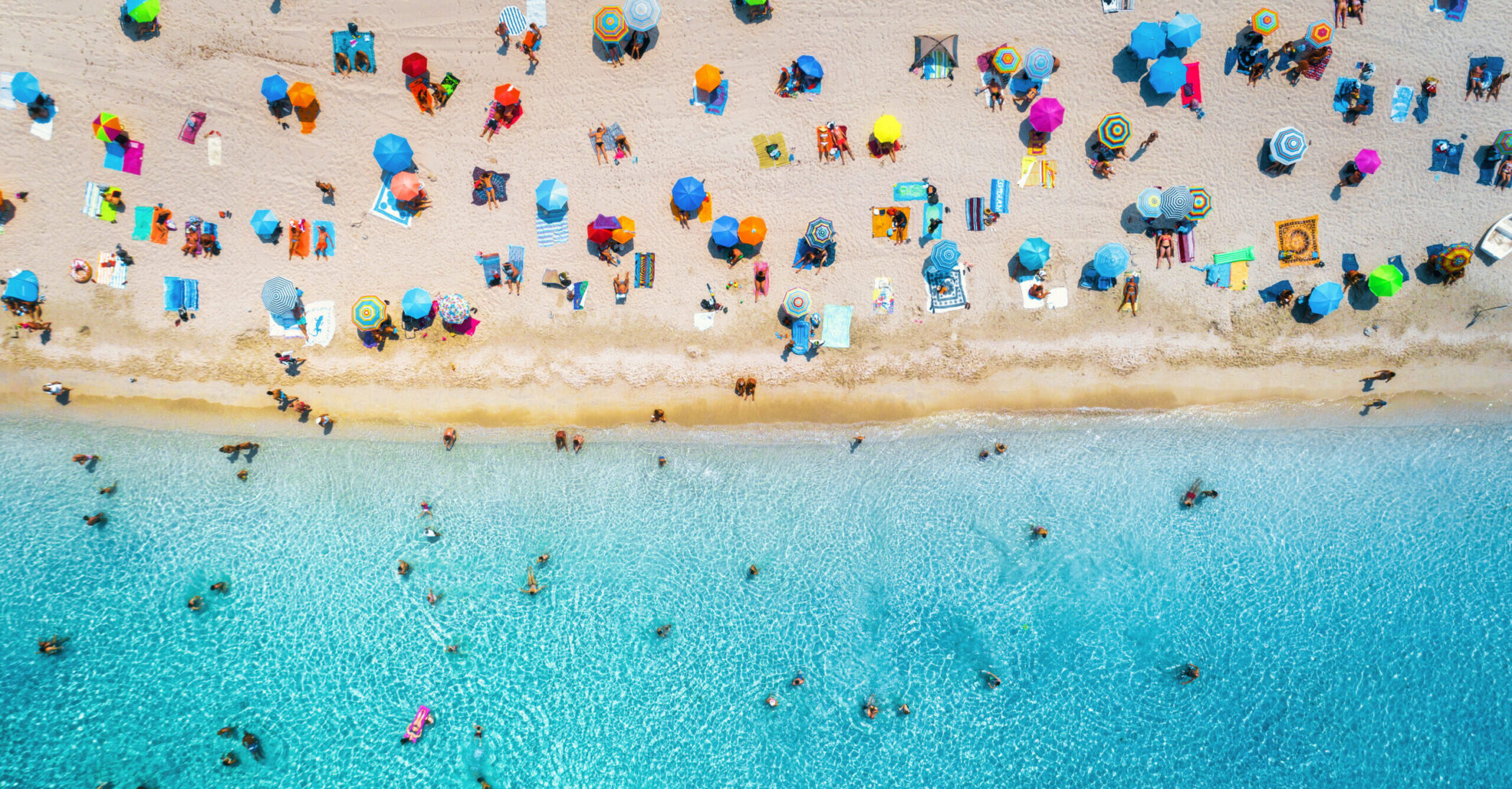 Aerial view of sandy beach