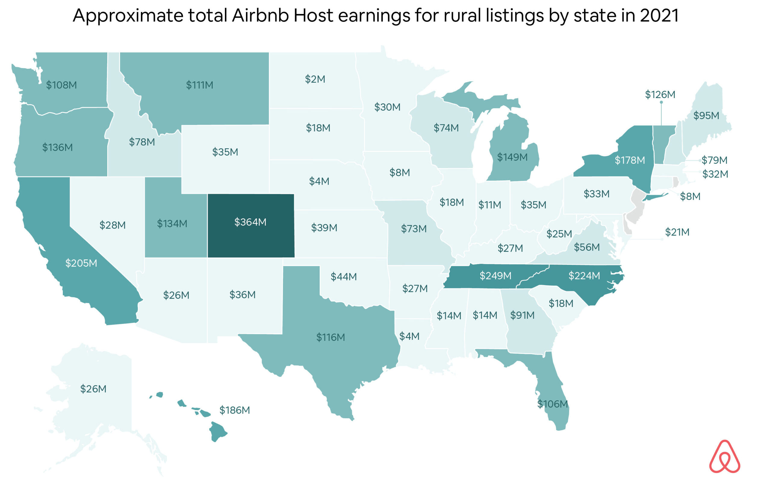 Peta pendapatan Airbnb
