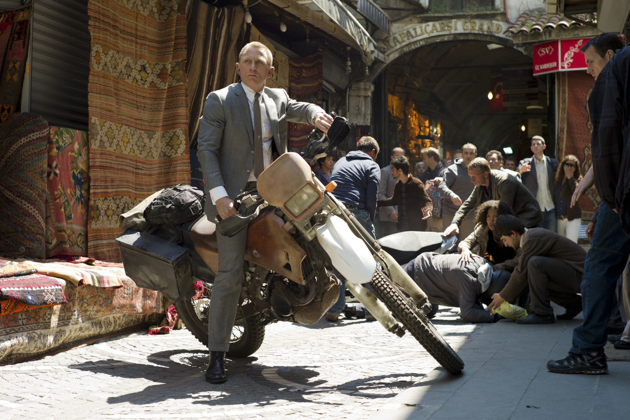 (Istanbul, Turkey) Daniel Craig stars as James Bond on a Honda bike in Metro-Goldwyn-Mayer Pictures/Columbia Pictures/EON Productions’ action adventure SKYFALL.
