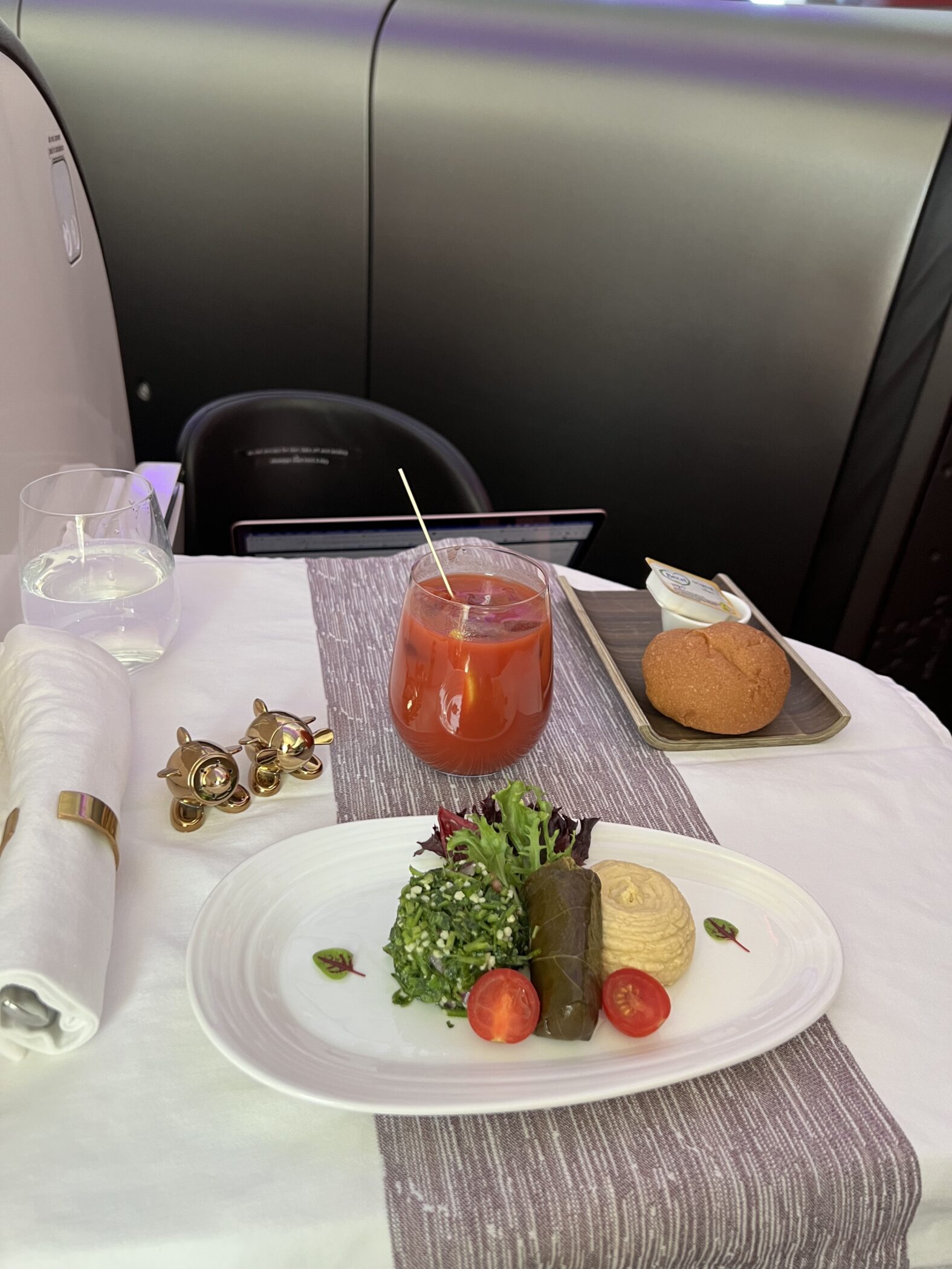 Virgin Atlantic Upper Class lunch