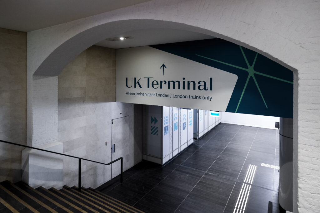 AMSTERDAM - De nieuwe ingang van de UK Terminal op Amsterdam Centraal Station. Vanuit de Eurostar-terminal kunnen treinreizigers weer rechtstreeks van Amsterdam naar Londen reizen. ANP RAMON VAN FLYMEN
