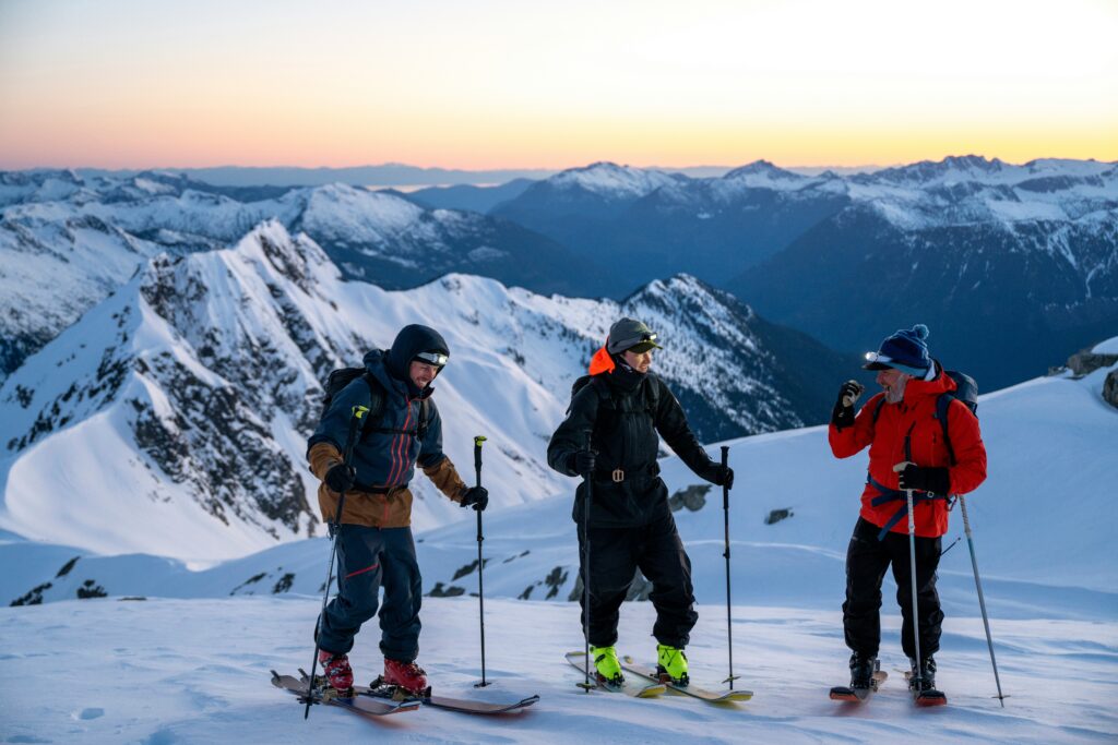 Group of male skiers