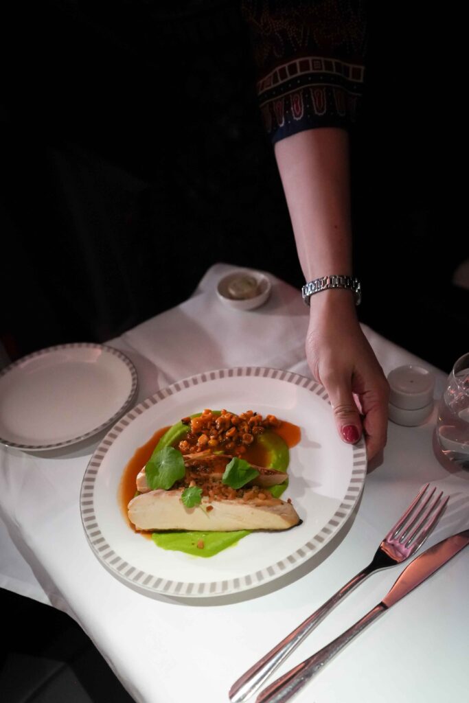 Butter Poached Cornfed Chicken with Chive Panko by Monica Galetti © Singapore Airlines