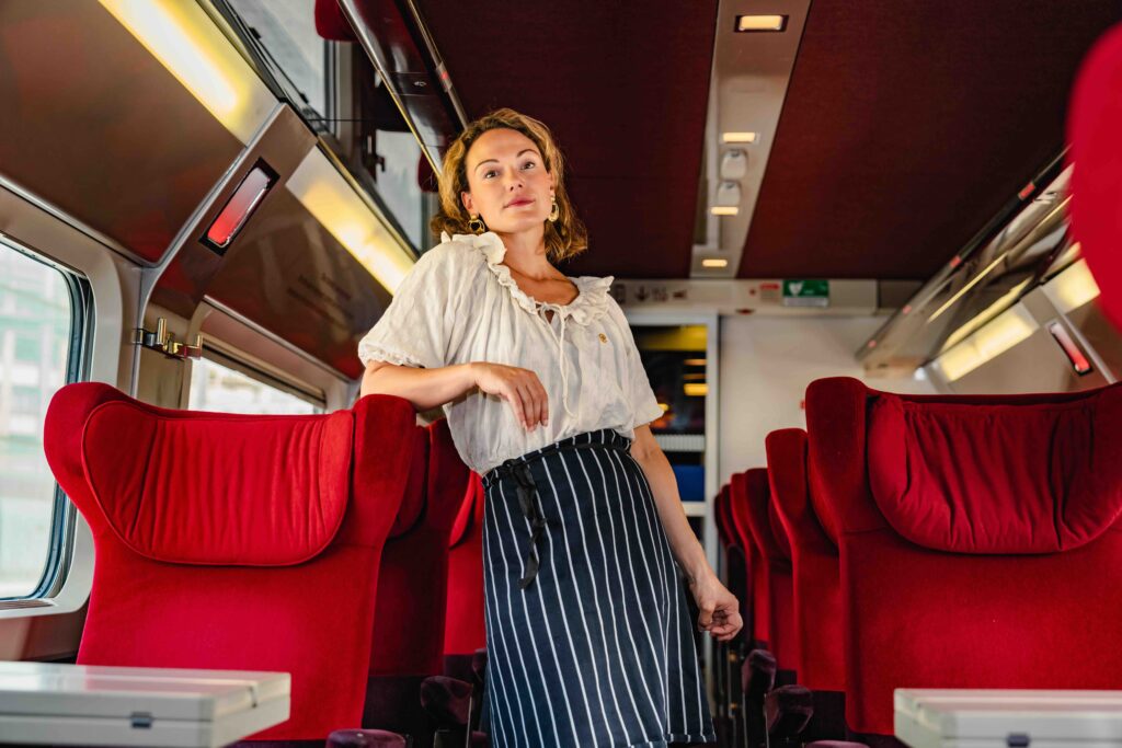 Honey Spencer onboard Eurostar