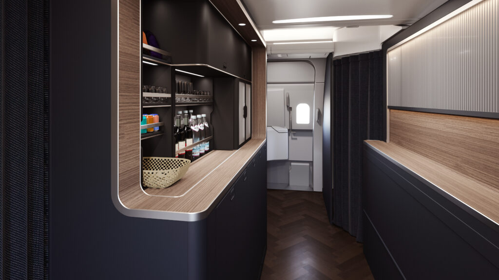 British Airways Large Club World Kitchen in a380 aircraft.